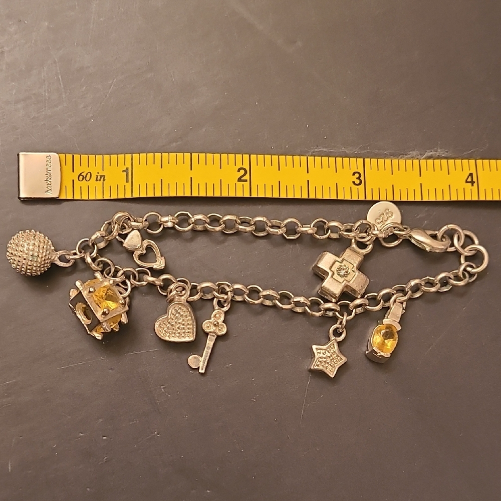 Silver Charm Bracelet In .925 Sterling Silver